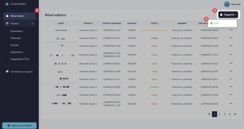 exporter reservations